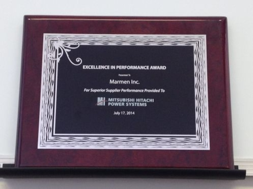 Supplier of the Year by Mitsubishi Hitachi Power Systems Americas